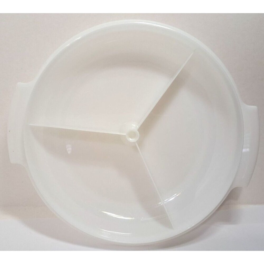 Vintage Tupperware White Divided Relish Serving Tray 608-01 and Lid 229-18